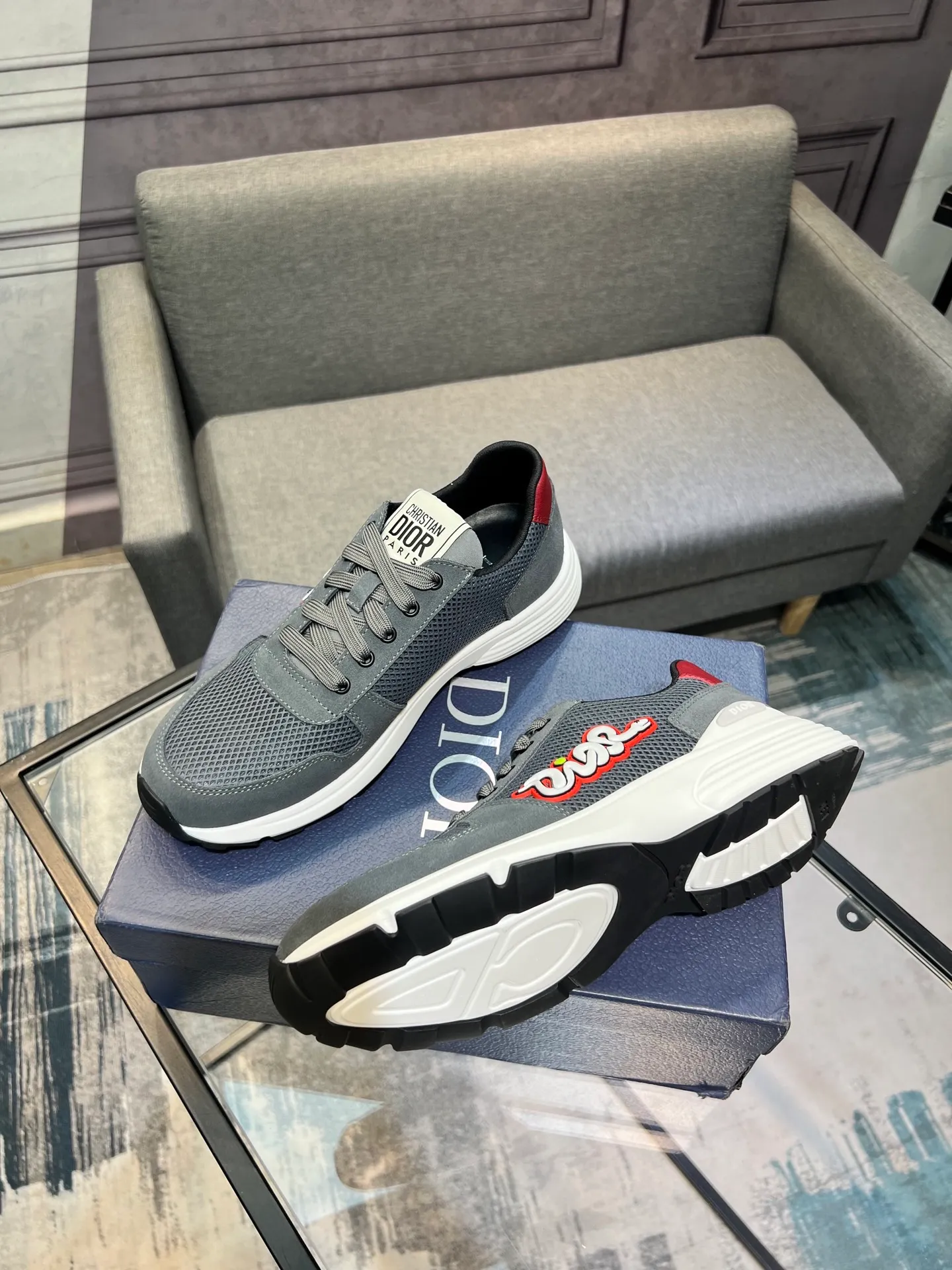 Men's shoes 💰420 [Dior] popular men's shoes, imported mesh splicing material, really inside. Original sole provided by the original factory, 38-45 (45 customized, non-refundable)